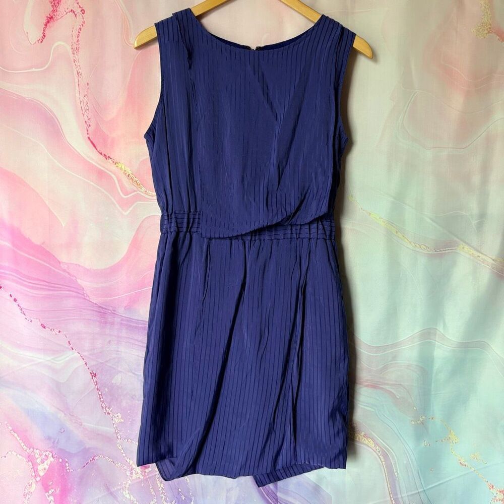 Gracia M Blue Striped Dress Preppy Classic Luxury Parisian Chic Professional
